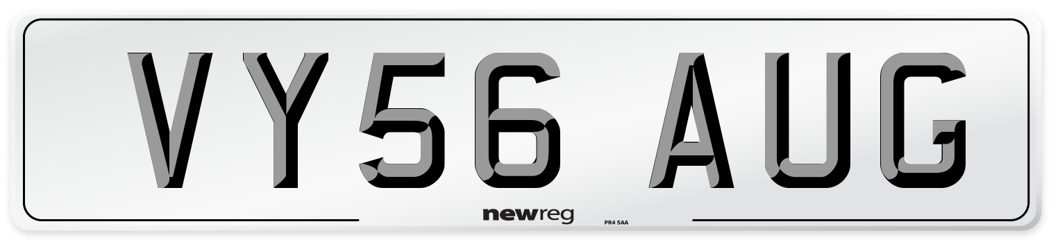 VY56 AUG Number Plate from New Reg
